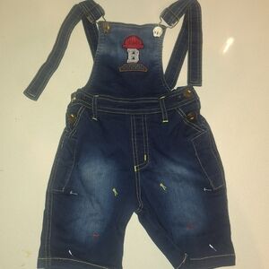 Denim Overalls with Embroidered Details‎